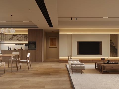 New Chinese Living Room DiningRoom Living&Dining Room Ancient Style Guest Restaurant