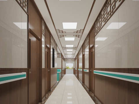Traditional Chinese Medicine Hospital Corridor Traditional Chinese Medicine Corridor Chinese Hospital Corridor