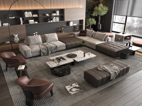 Italian Sofa Coffee Table Combination