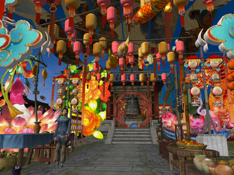 Chinese Film and TV World Fireworks Lantern Lantern Festival Lantern Festival Internet Celebrity Card National Tide Ancient