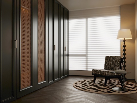 French cloakroom wardrobe lounge chair floor lamp