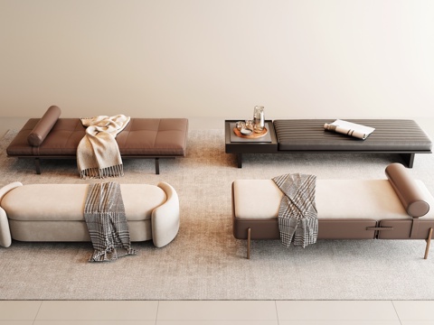 Modern Italian Bed End Stool Combination
