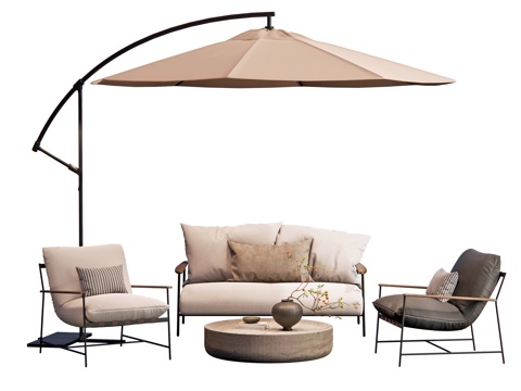 Modern Outdoor Sofa Leisure Sofa Outdoor Chair Lounge Chair Coffee Table Vase Ornaments