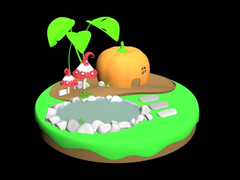 Cartoon Pumpkin House