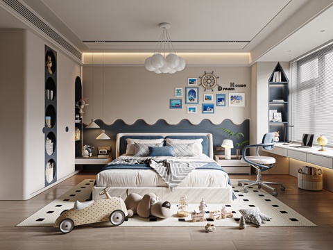 Modern kids Bedroom Boy's Room Children's Room Children's Wardrobe kids Bed