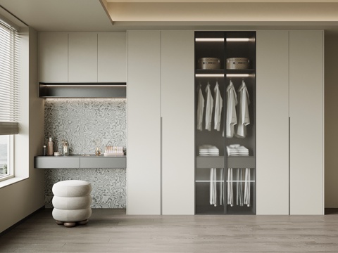 Modern Italian Wardrobe Dressing Table Integrated Cabinet