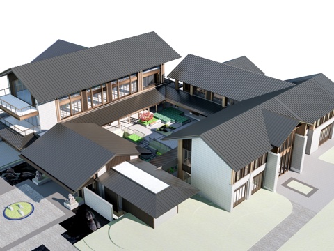 New Chinese Demonstration Building Club Building New Chinese Catering Building Tea Room Building