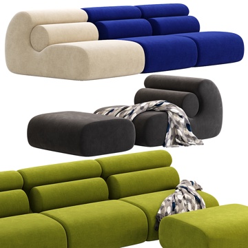 Modern Italian Cream Style Fabric Casual Sofa