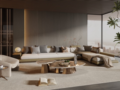 Minotti Miloti Modern Living Room Miloti Sofa Combination