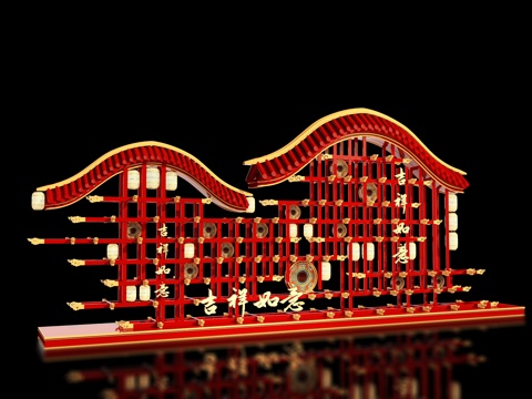 New Chinese Stage, National Style, National Tide Stage, Art Display Net, Hongmei, Meichen Shopping Mall, Meichen Device Outdoor