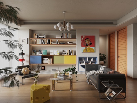 Modern Living Room Bauhaus Living Room Dopamine Living Room Retro Living Room