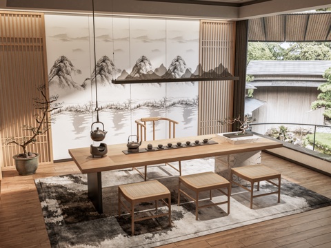 Club Tea Room Office Tea Room Villa Tea Room Tea Room Tea Room Cabinet Tea Table and Chair Combination