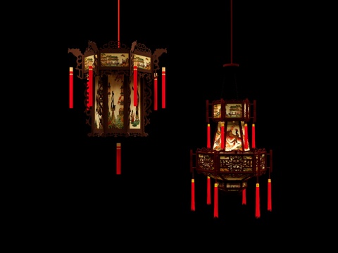 Chinese Shadow Puppet Lantern Chandelier Palace Chandelier Classical Palace Lantern Red Lantern Flower Lantern