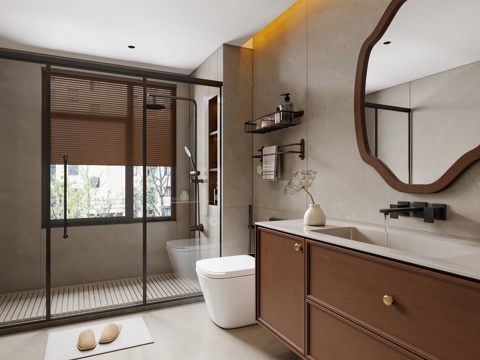 Modern Mid-century Style Toilet Bathroom Cabinet Toilet Shower Towel Rack