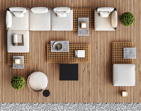 MINOTTI Outdoor Sofa Coffee Table Combination Outdoor Sofa Outdoor Single Sofa Basin