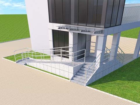 Elevator entrance step handrail