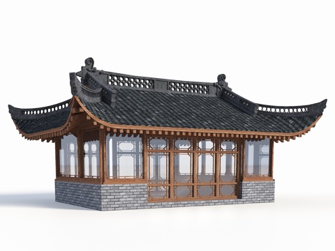 Chinese style waterside pavilion pavilion pavilion pavilion pavilion garden landscape architecture ancient teahouse