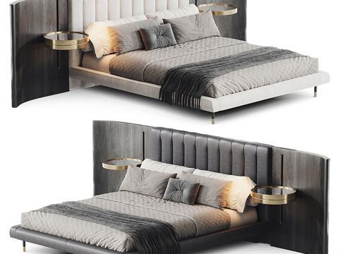 Modern Italian Affordable Luxury Style Fabric Double Bed