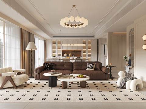 Cream Style Living&Dining Room
