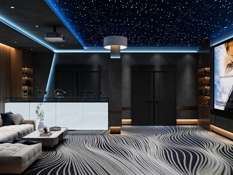 AV room Basement bar corner sofa