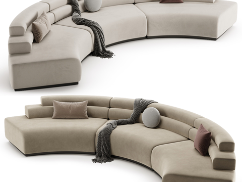 Modern Italian BAYREUTH Curved Fabric Casual Sofa