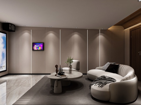 Modern AV Room Multiplayer Sofa