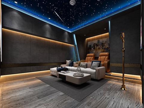 Modern AV room AV room basement