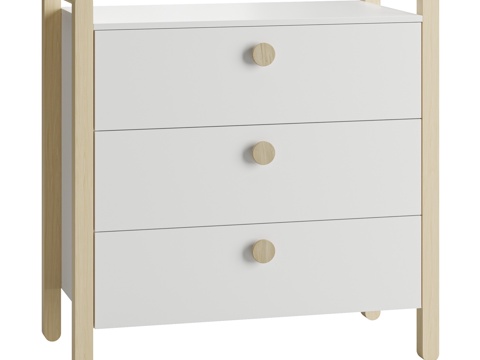 Modern Nordic Cream Ruffy Children's Chest of Drawers