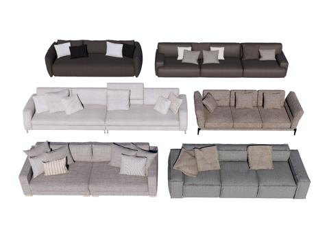 Modern Multiplayer Sofa Double Sofa Sofa Leather Sofa