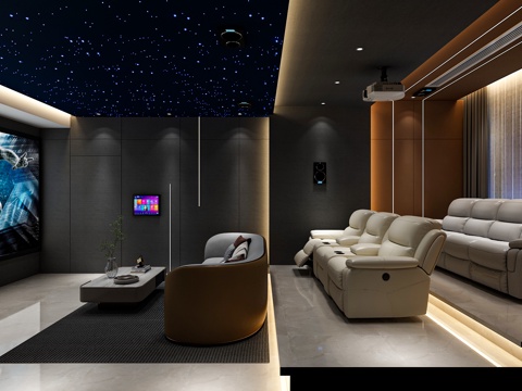 Modern AV room multi-person sofa electric sofa star top