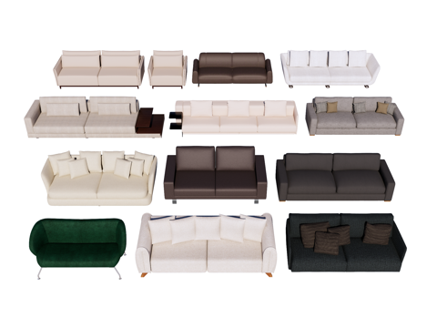 Modern Multiplayer Sofa Double Sofa Sofa Leather Sofa