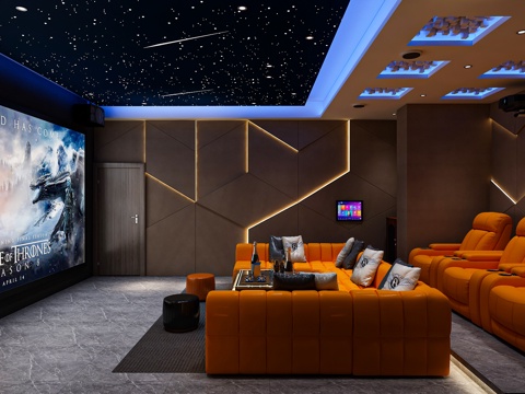 Modern AV Room Hermes Orange Electric Sofa Diffusion Module