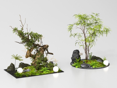 Modern Interior Landscape Garden Landscape Landscape Sketch Courtyard Sketch Landscape Tree Plants