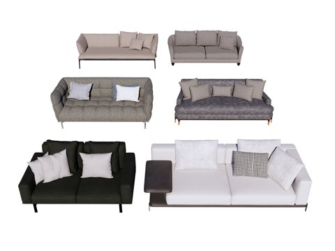 Modern Multiplayer Sofa Double Sofa Sofa Leather Sofa