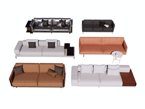 Modern Multiplayer Sofa Double Sofa Sofa Leather Sofa