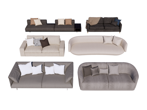 Modern Multiplayer Sofa Double Sofa Sofa Leather Sofa