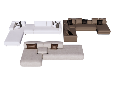 Modern Multi-Person Sofa Corner Sofa L-Shaped Sofa Leather Sofa