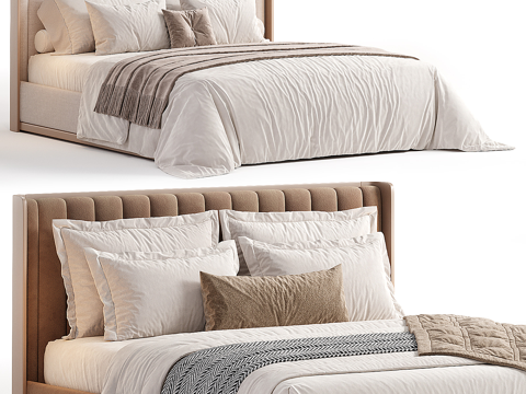 Modern Italian Affordable Luxury Style Fabric Double Bed