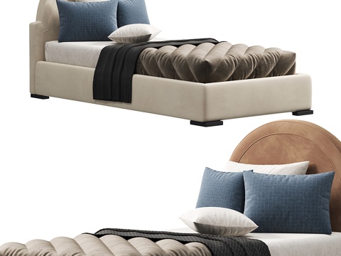 American Style Simple Fabric Single Bed