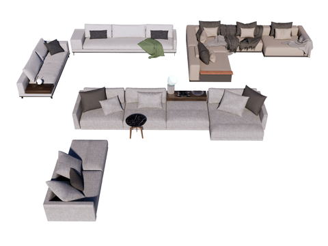 Modern Multi-Person Sofa Corner Sofa L-Shaped Sofa Leather Sofa