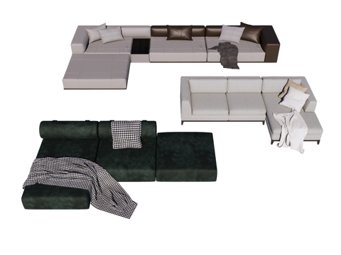 Modern Multi-Person Sofa Corner Sofa L-Shaped Sofa Leather Sofa