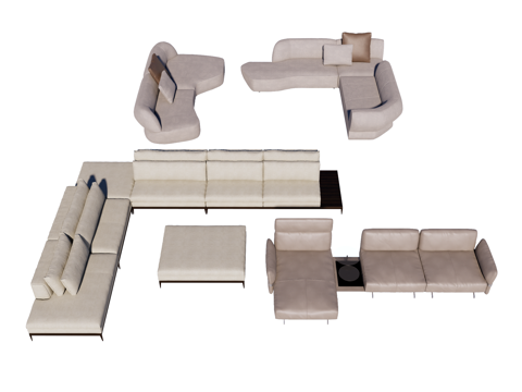 Modern Italian Multiplayer Sofa Corner Sofa L-Shaped Sofa Leather Sofa