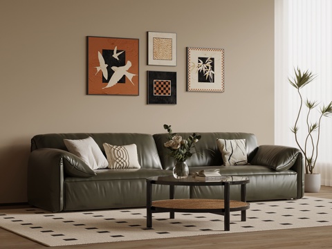 French retro style sofa coffee table combination