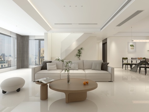 Cream Style Living&Dining Room