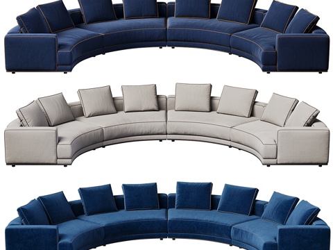 Modern Italian Curved Fabric Casual Sofa