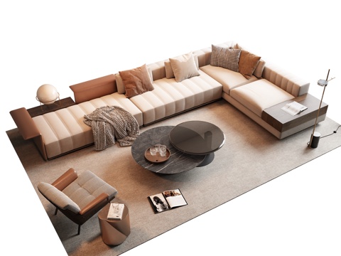 Modern Italian Sofa Coffee Table Combo