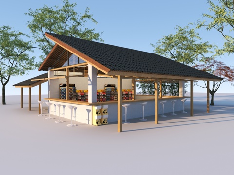 Modern Courtyard Tea Room Neo-Chinese Style Tea Room Coffee Bar Post Station Rest Pavilion
