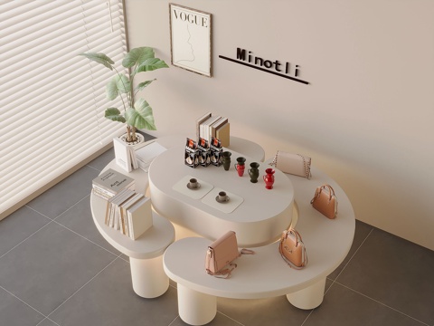 Cream Style Display Cabinet Solid Wood Display Cabinet Storage Cabinet