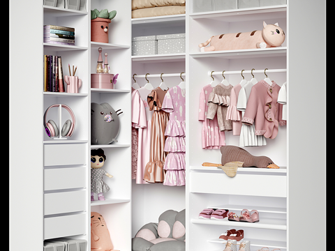 Modern children's corner open wardrobe