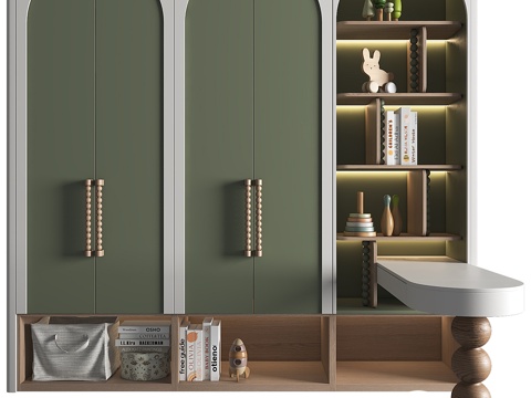 Modern Cream Style Children's Wardrobe Children's Bookcase